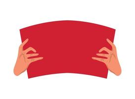 hands with empty banner vector