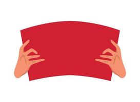 hands with empty banner vector