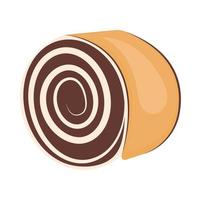 rollo de chocolate de postre vector