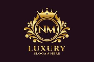 Initial NM Letter Royal Luxury Logo template in vector art for luxurious branding projects and other vector illustration.
