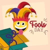 fools day joker in box vector