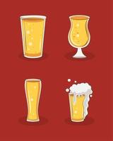 beers over red background vector