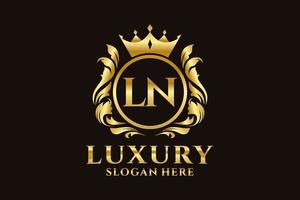 Initial LN Letter Royal Luxury Logo template in vector art for luxurious branding projects and other vector illustration.