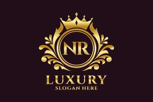 Initial NR Letter Royal Luxury Logo template in vector art for luxurious branding projects and other vector illustration.