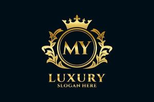 Initial MY Letter Royal Luxury Logo template in vector art for luxurious branding projects and other vector illustration.