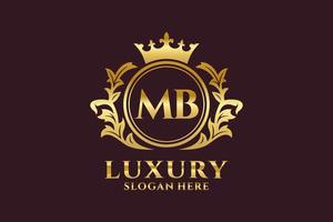 Initial MB Letter Royal Luxury Logo template in vector art for luxurious branding projects and other vector illustration.
