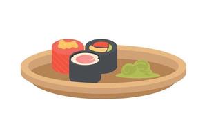sushi con wasabi vector