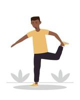 man in yoga pose vector