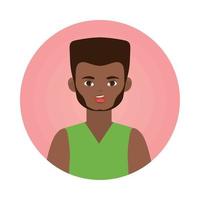 afro avatar masculino vector