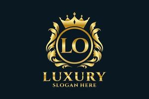 Initial LO Letter Royal Luxury Logo template in vector art for luxurious branding projects and other vector illustration.