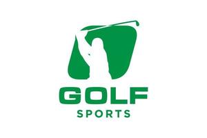 logotipo de icono de letra del alfabeto o para plantilla de vector de diseño de logotipo de golf, etiqueta vectorial de golf, logotipo de campeonato de golf, ilustración, icono creativo, concepto de diseño