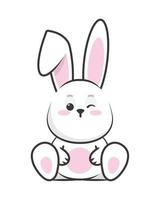 cute rabbit kawaii vector