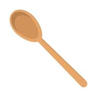 wooden spoon utensil vector