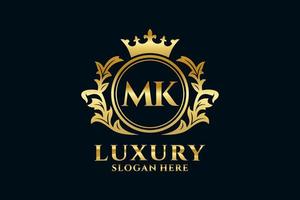 Initial MK Letter Royal Luxury Logo template in vector art for luxurious branding projects and other vector illustration.