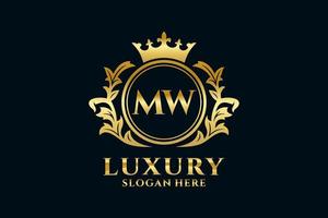 Initial MW Letter Royal Luxury Logo template in vector art for luxurious branding projects and other vector illustration.
