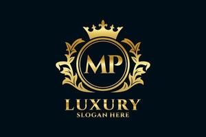 Initial MP Letter Royal Luxury Logo template in vector art for luxurious branding projects and other vector illustration.