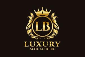 Initial LB Letter Royal Luxury Logo template in vector art for luxurious branding projects and other vector illustration.