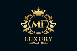 Initial MF Letter Royal Luxury Logo template in vector art for luxurious branding projects and other vector illustration.