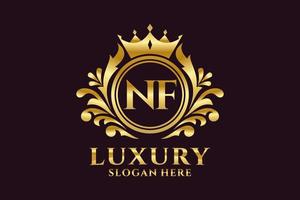 Initial NF Letter Royal Luxury Logo template in vector art for luxurious branding projects and other vector illustration.