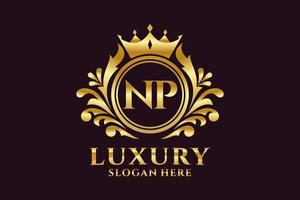 Initial NP Letter Royal Luxury Logo template in vector art for luxurious branding projects and other vector illustration.