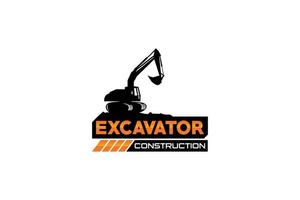 Excavator logo template vector. Heavy equipment logo vector for construction company. Creative excavator illustration for logo template.