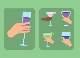 hands drinks cheers vector