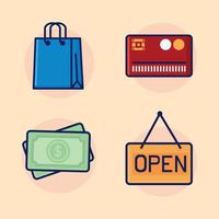 icons collection shopping vector