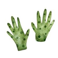 guantes de goma de jardín, acuarela vector