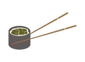 sushi with chopsticks vector