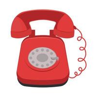vintage red telephone vector