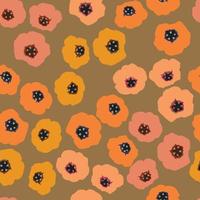 seamless plants pattern background with mixed tiny flowers , greeting card or fabric vector