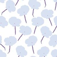 seamless plants pattern background with simple pastel flowers , greeting card or fabric vector