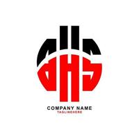 creative BHS letter logo design with white background vector