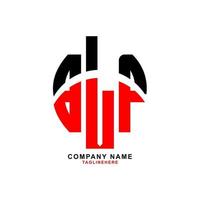 diseño creativo del logotipo de la letra blp con fondo blanco vector