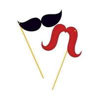 party mustaches in stick vector