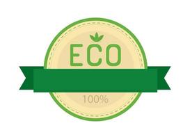 ecology label with ribbon vector