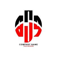 creative BJQ letter logo design with white background vector