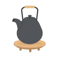 teapot on wooden vector