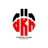 creative BKR letter logo design with white background vector