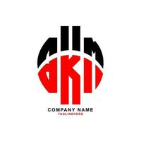diseño creativo del logotipo de la letra bkm con fondo blanco vector