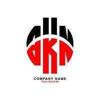 diseño creativo del logotipo de la letra bkn con fondo blanco vector