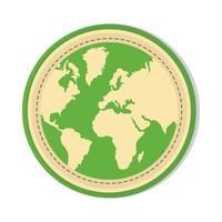 round label world ecology vector