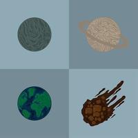 iconos de astronomía espacial vector