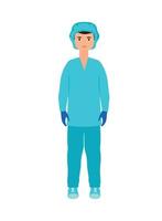 doctor en uniforme protector vector