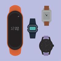 digital and analog watches vector