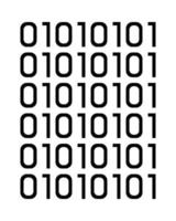 icono de código binario vector