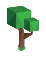 tree grass low poly vector