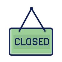 hanging closed sign vector