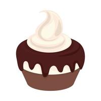 chocolate cupcake dessert vector