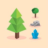 icons set low poly vector